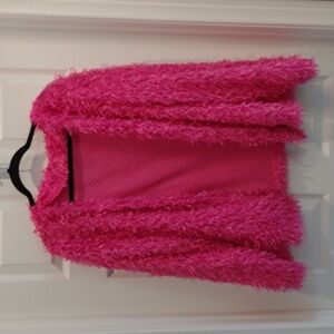Pink Teddy Fringe Fuzzy Jacket Size 2XL